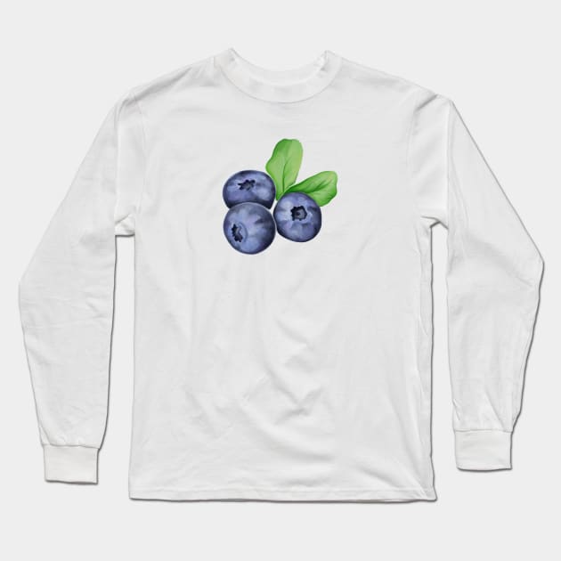 Blueberry Long Sleeve T-Shirt by Torrika